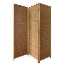 Load image into Gallery viewer, 6' Light Bamboo 3 Panel Room Divider Screen