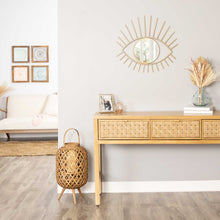 Load image into Gallery viewer, Coastal Bamboo and Wood Lantern Stand