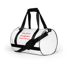 Load image into Gallery viewer, All-over print gym bag,Personalized gift gym bag, Weekender bag, Water resistant bag, Travel bag, Athletic bag, Beach bag with strap, Corporate Event Bag