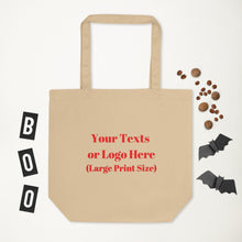 Load image into Gallery viewer, Personalised Your Text Eco Tote Bag, Own Design Bag, Custom Logo Bag, Business Logo Bag, Small Business Bag, Custom Printed Bag,My Logo Bag, Special Event Bag
