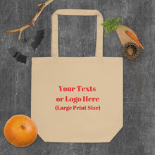 Load image into Gallery viewer, Personalised Your Text Eco Tote Bag, Own Design Bag, Custom Logo Bag, Business Logo Bag, Small Business Bag, Custom Printed Bag,My Logo Bag, Special Event Bag