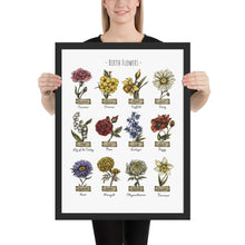 Load image into Gallery viewer, Custom Framed Poster, Birth Month Flowers Poster, Personalized Gift, Mother&#39;s Day, Anniversary, Wedding, Inspiration, Decor
