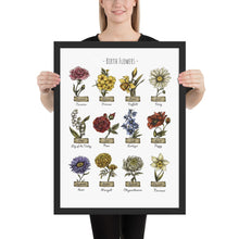 Load image into Gallery viewer, Custom Framed Poster, Birth Month Flowers Poster, Personalized Gift, Mother's Day, Anniversary, Wedding, Inspiration, Decor