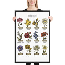 Load image into Gallery viewer, Custom Framed Poster, Birth Month Flowers Poster, Personalized Gift, Mother&#39;s Day, Anniversary, Wedding, Inspiration, Decor
