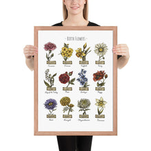 Load image into Gallery viewer, Custom Framed Poster, Birth Month Flowers Poster, Personalized Gift, Mother's Day, Anniversary, Wedding, Inspiration, Decor