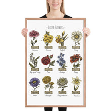 Load image into Gallery viewer, Custom Framed Poster, Birth Month Flowers Poster, Personalized Gift, Mother's Day, Anniversary, Wedding, Inspiration, Decor