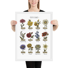 Load image into Gallery viewer, Custom Framed Poster, Birth Month Flowers Poster, Personalized Gift, Mother's Day, Anniversary, Wedding, Inspiration, Decor