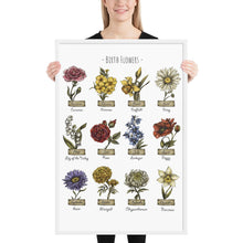 Load image into Gallery viewer, Custom Framed Poster, Birth Month Flowers Poster, Personalized Gift, Mother's Day, Anniversary, Wedding, Inspiration, Decor