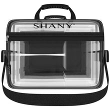 Load image into Gallery viewer, Traveling Makeup Artist Bag with Removable Compartments - Clear/Black