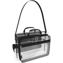 Load image into Gallery viewer, Traveling Makeup Artist Bag with Removable Compartments - Clear/Black