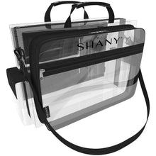 Load image into Gallery viewer, Traveling Makeup Artist Bag with Removable Compartments - Clear/Black
