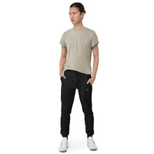 Load image into Gallery viewer, Unisex Fleece Sweatpants with Personalized Texts, Joggers for Men &  Women, Embroided Texts, Sweatpants with Pockets
