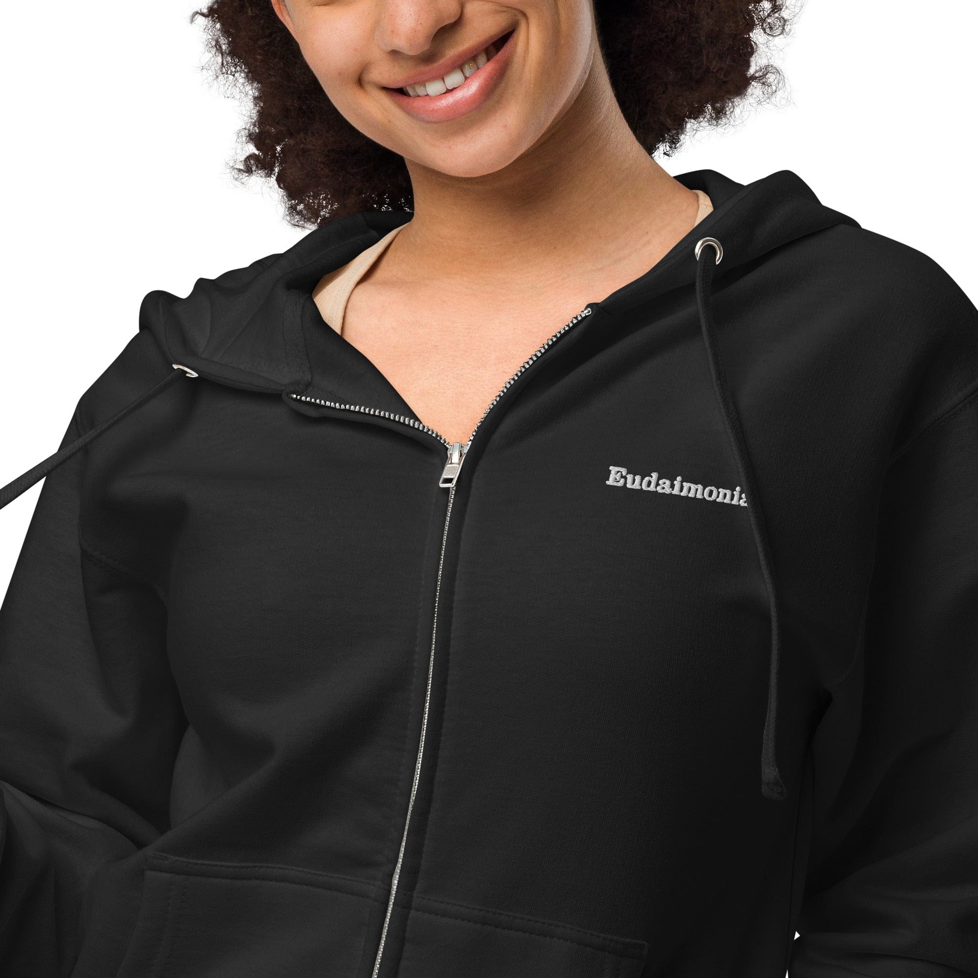 Unisex custom embroidered fleece zip up hoodie , Logo embroidery 