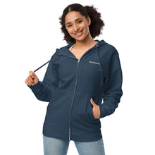 Load image into Gallery viewer, Unisex custom embroidered fleece zip up hoodie , Logo embroidery zipper hoodie , Sweatshirt oodie custom embroider , Personalized zip up hoodie matching