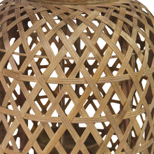 Load image into Gallery viewer, Coastal Bamboo and Wood Lantern Stand
